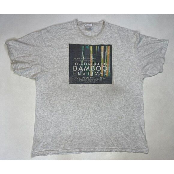 VINTAGE International Bamboo Society Festival 2003 Graphic T-shirt Men XL Gray - Picture 1 of 10